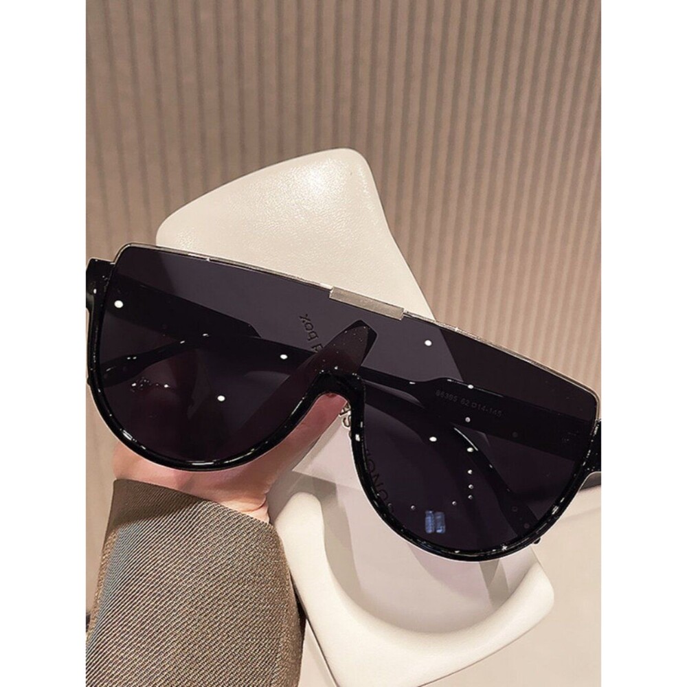 Rimless Shield Sunglasses Black/Black